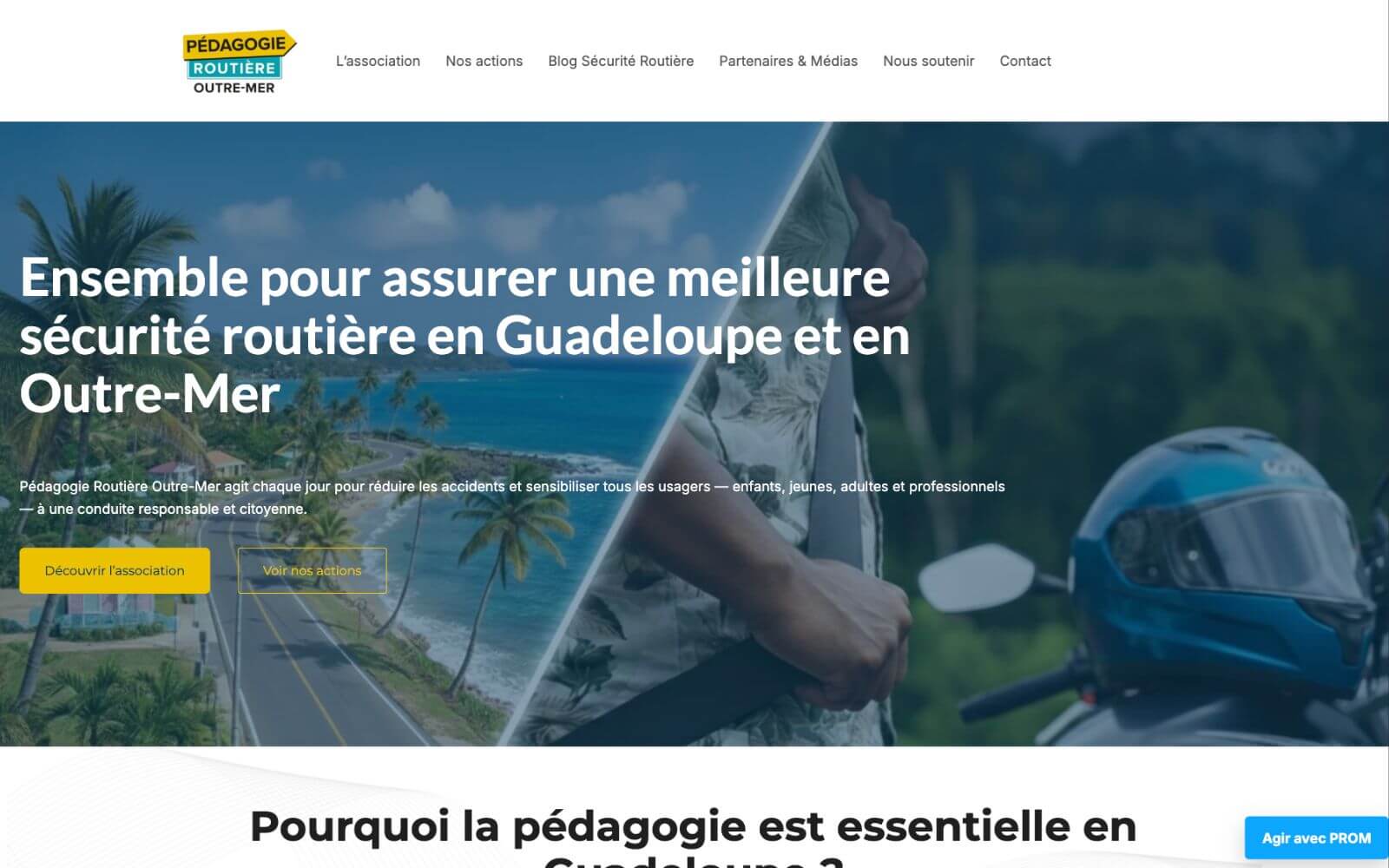 Aperçu du site Pédagogie Routière Outre-Mer (PROM)